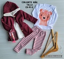 Conjunto para niña 3 pzs con abrigo